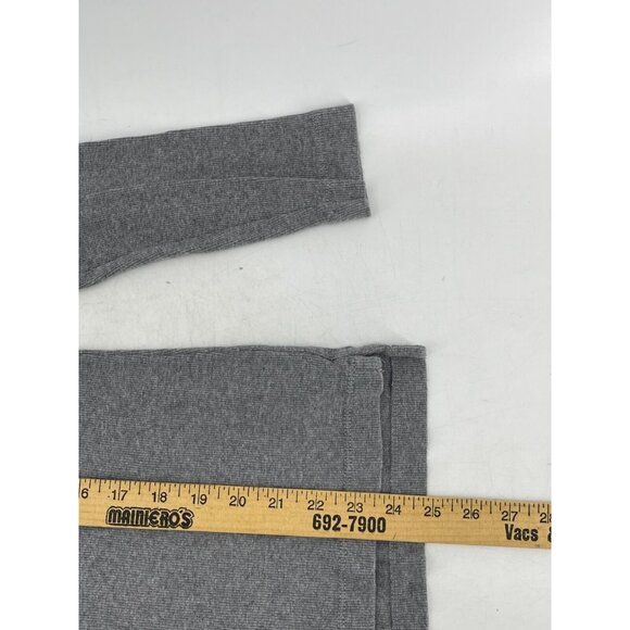 Lauren Ralph Lauren Gray Knit Top Shirt Suede Zipper Shoulders Size Large - Picture 10 of 11